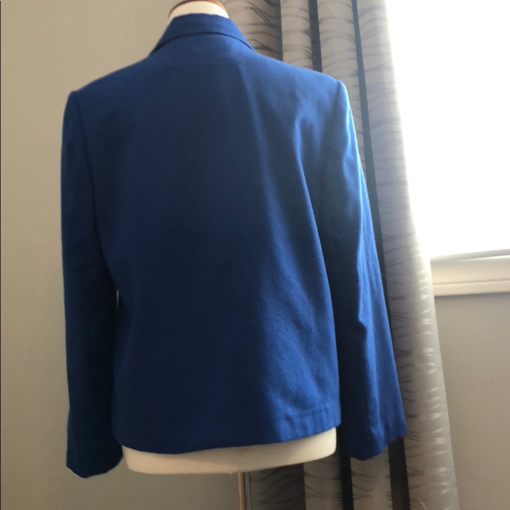 Vintage 80’s wool royal blue blazer - Picture 4 of 6